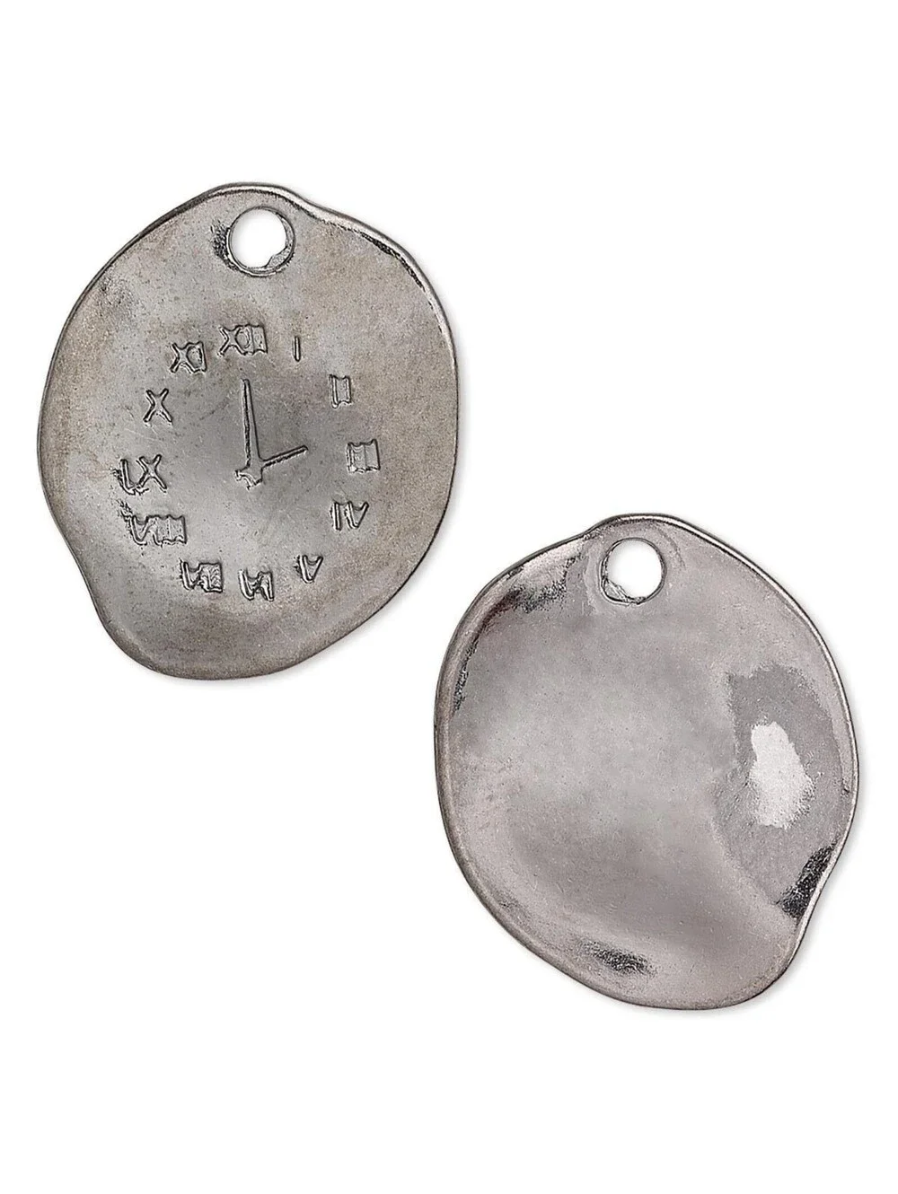 10 Gunmetal Black Pewter Salvador Dali Style 25x21mm Clock Face Charms Pendants